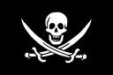 Calico Jack Reckhams Jolly Roger; unter dieser Flagge segeln auch Bonny & Read auf ihrem Schiff "Revenge"